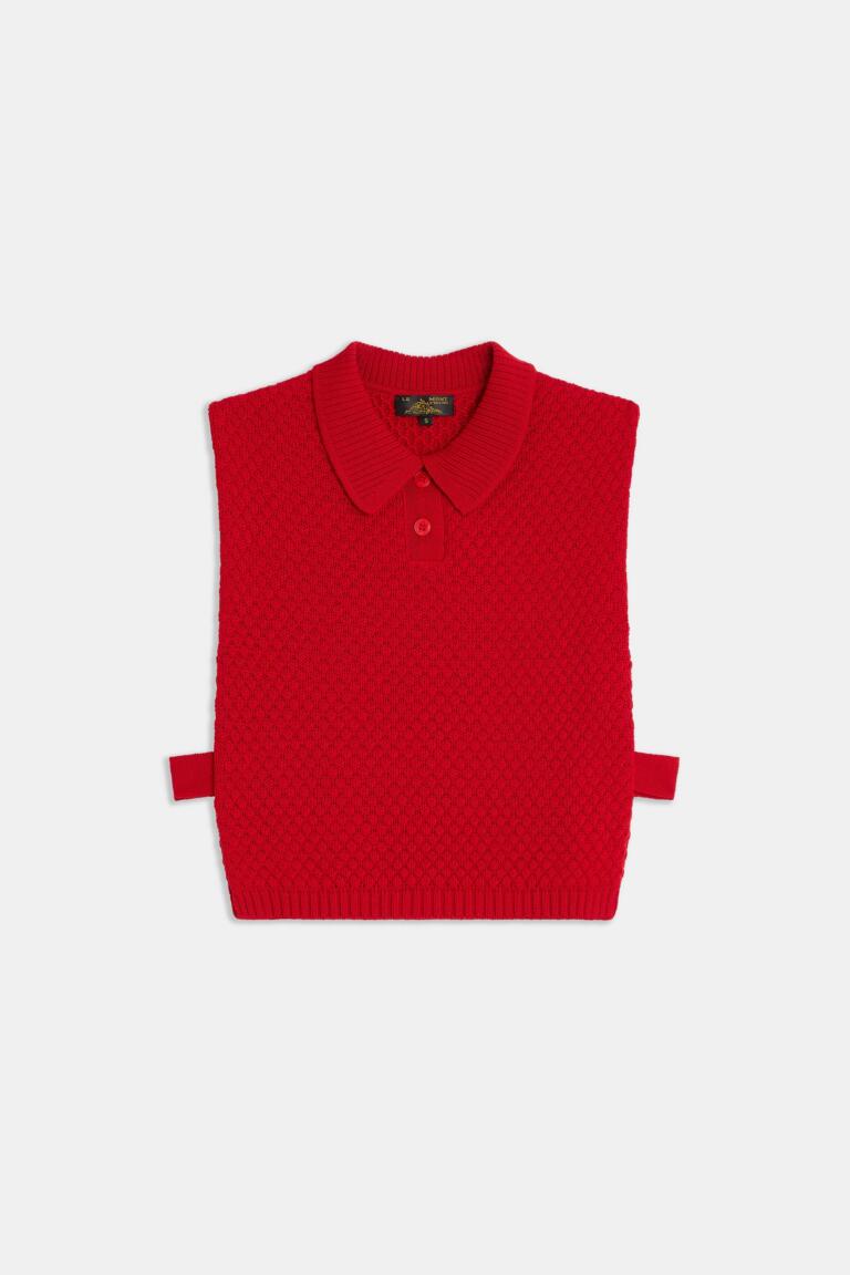 SAKO - SLEEVELESS SWEATER - RED, seconde vue