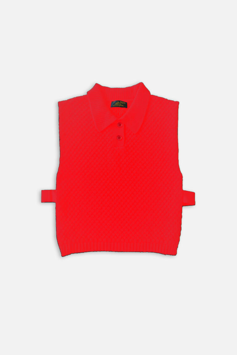 SAKO - SLEEVELESS SWEATER - RED, seconde vue