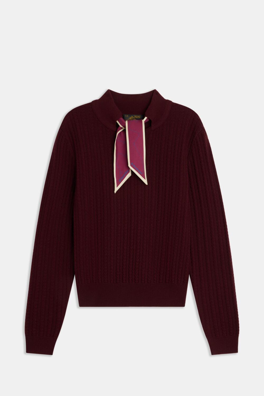 SOHENA - PULL EN MÉRINOS EXTRAFINE - XS, BORDEAUX