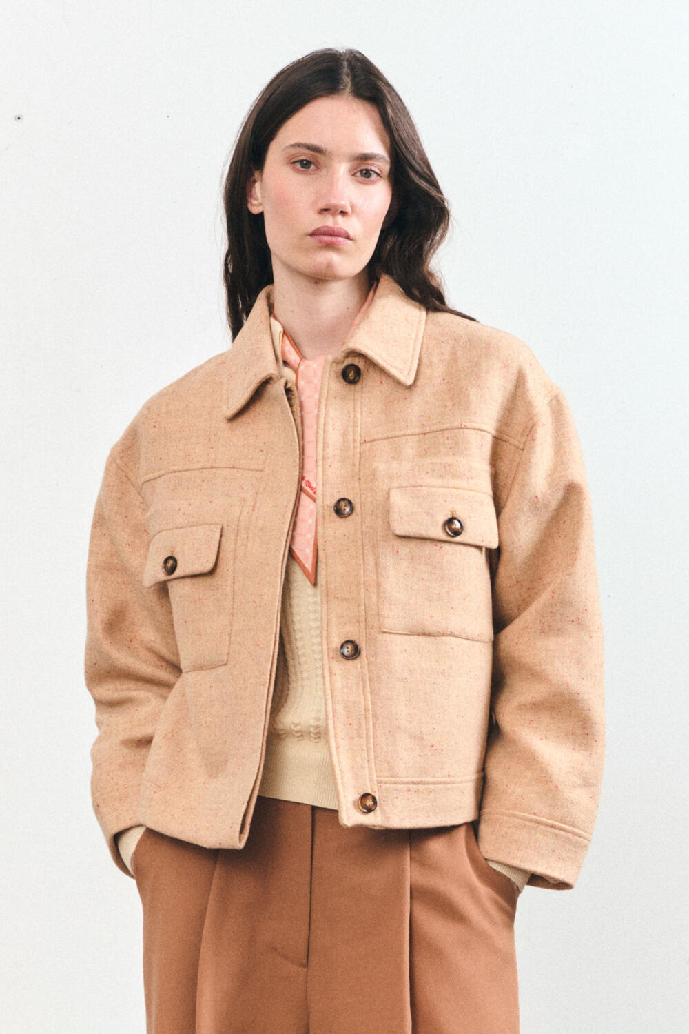 VATHILDA - WOOL JACKET - 38, NAVY