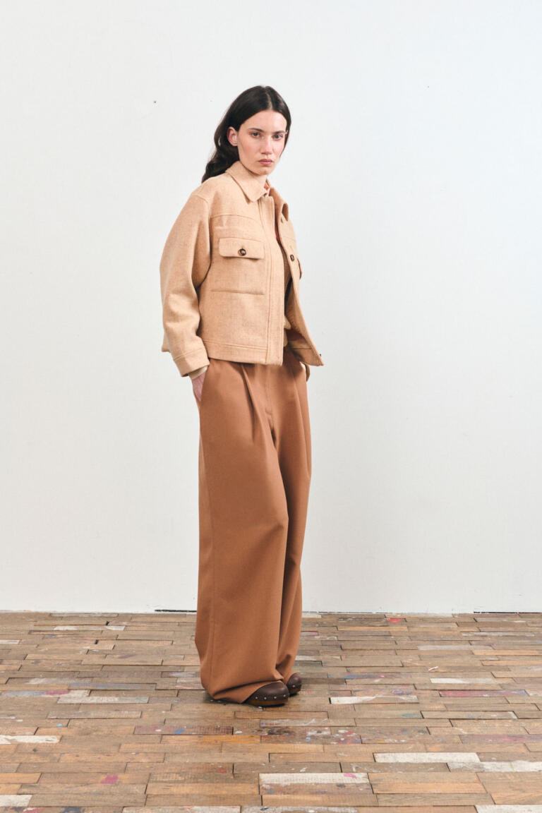 PIRETTE - PLEATED PANTS - CAMEL