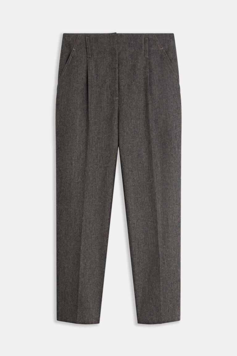 PIERRA - PLEATED PANTS - BROWN