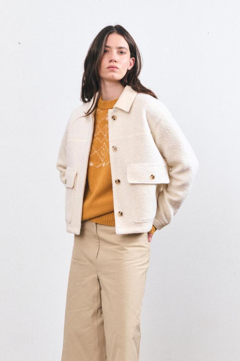 VILERY - VESTE EN LAINE - ECRU, seconde vue