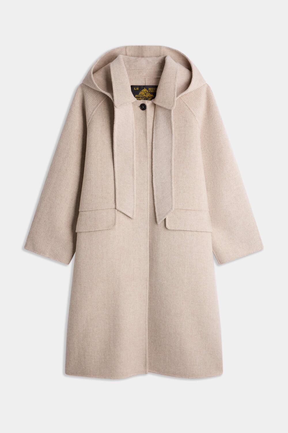 MONIKA - MANTEAU LONG À CAPUCHE - 38, ECRU