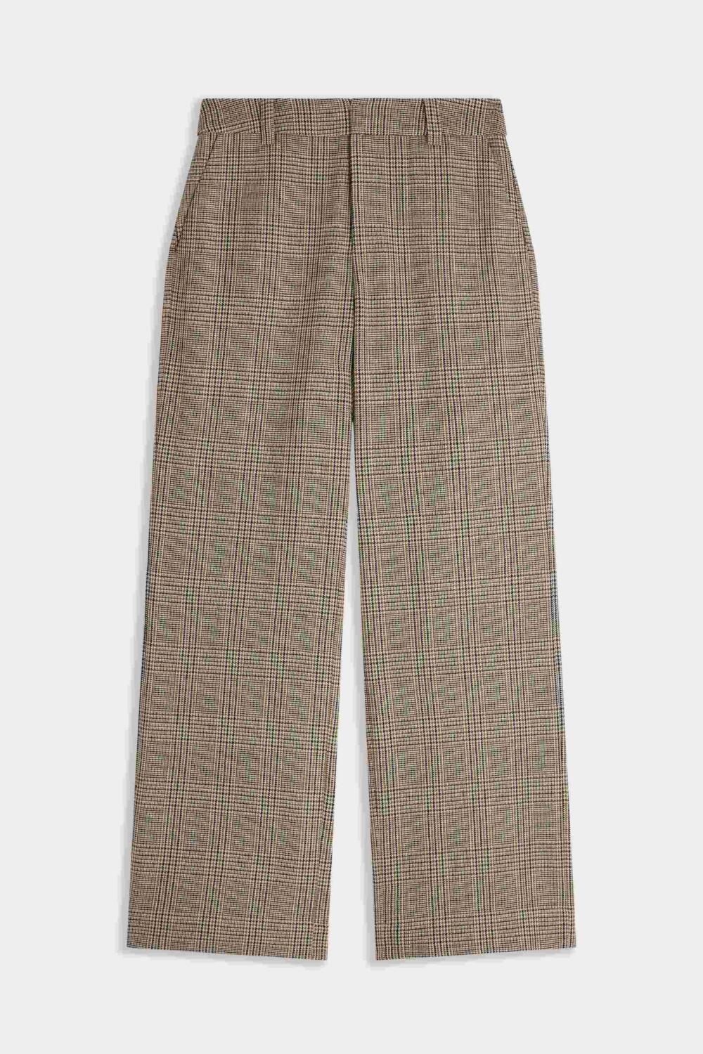 PALERMO-CHECKED PANTS - 38, BROWN