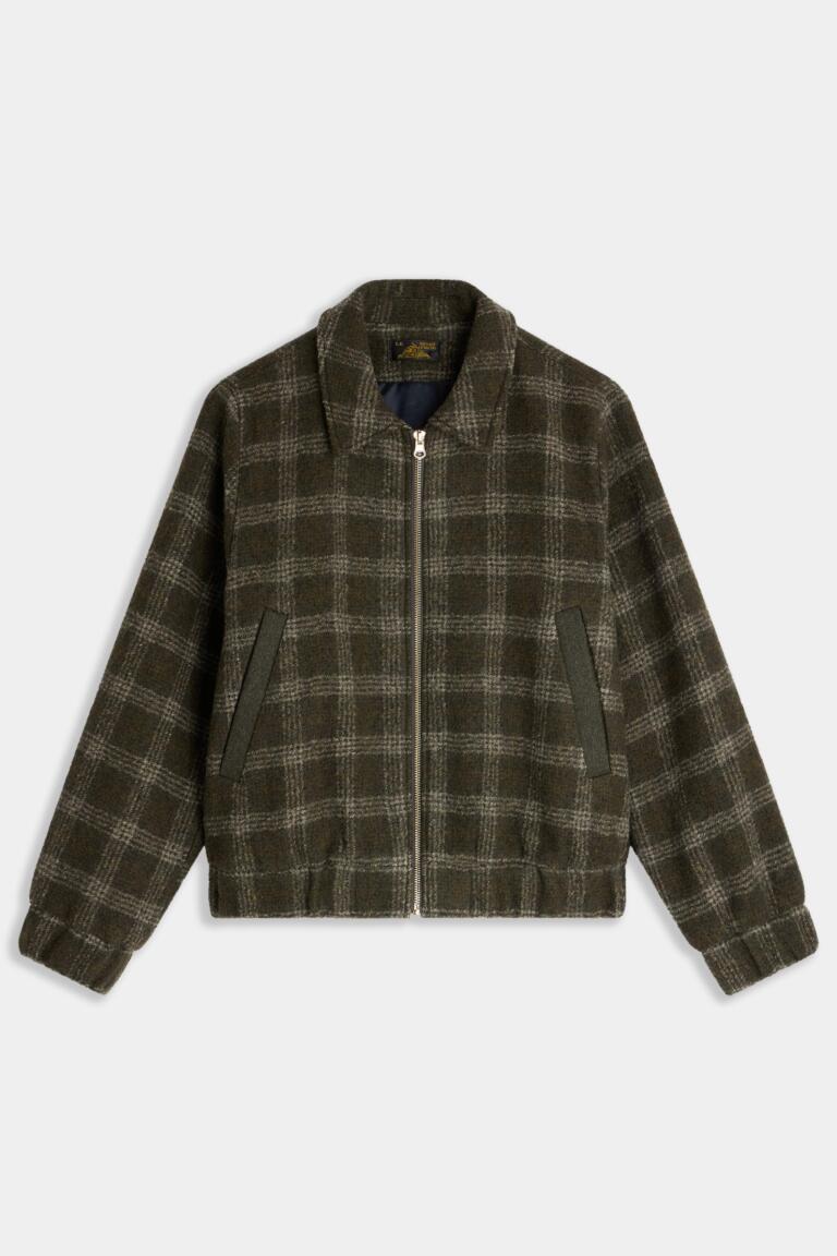 VALAYA-CHECKED JACKET WITH ZIP - KAKI, seconde vue