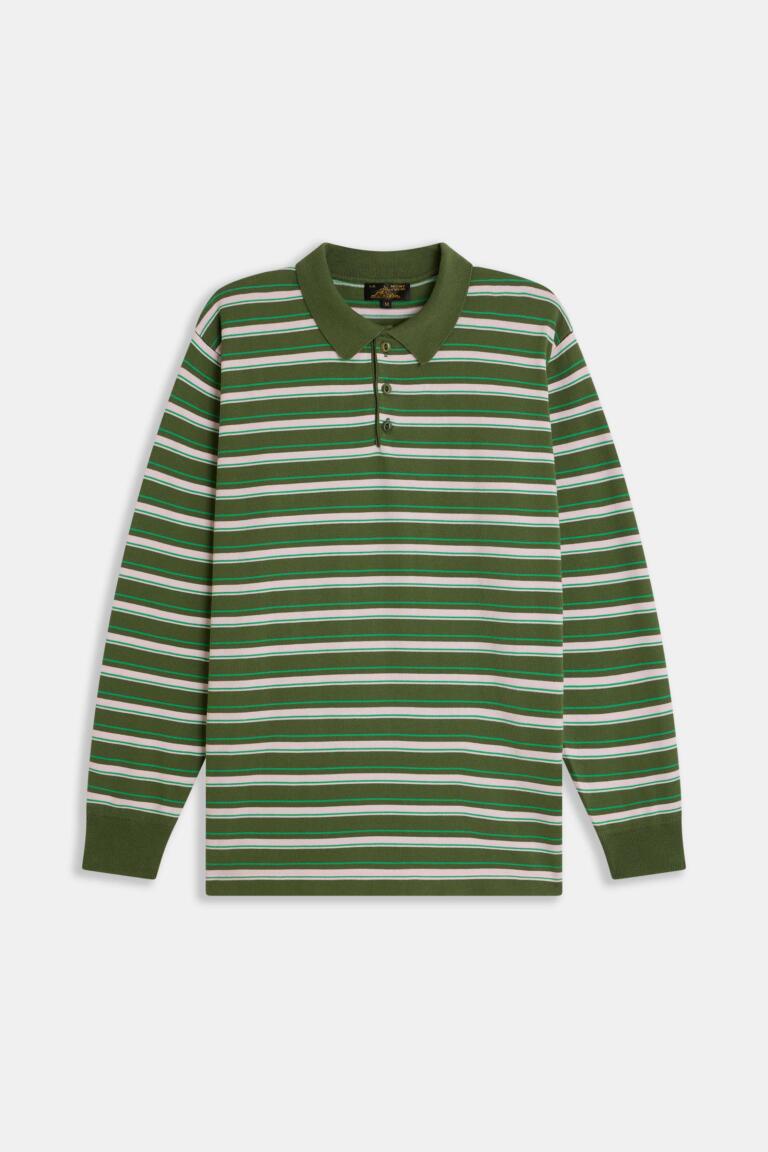 TELIM-STRIPED POLO SHIRT - KAKI
