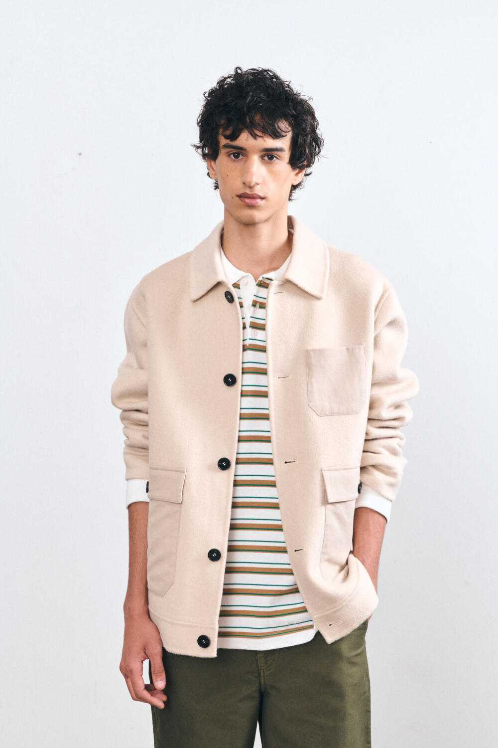 VERDADERO - WOOL JACKET - XS, BEIGE