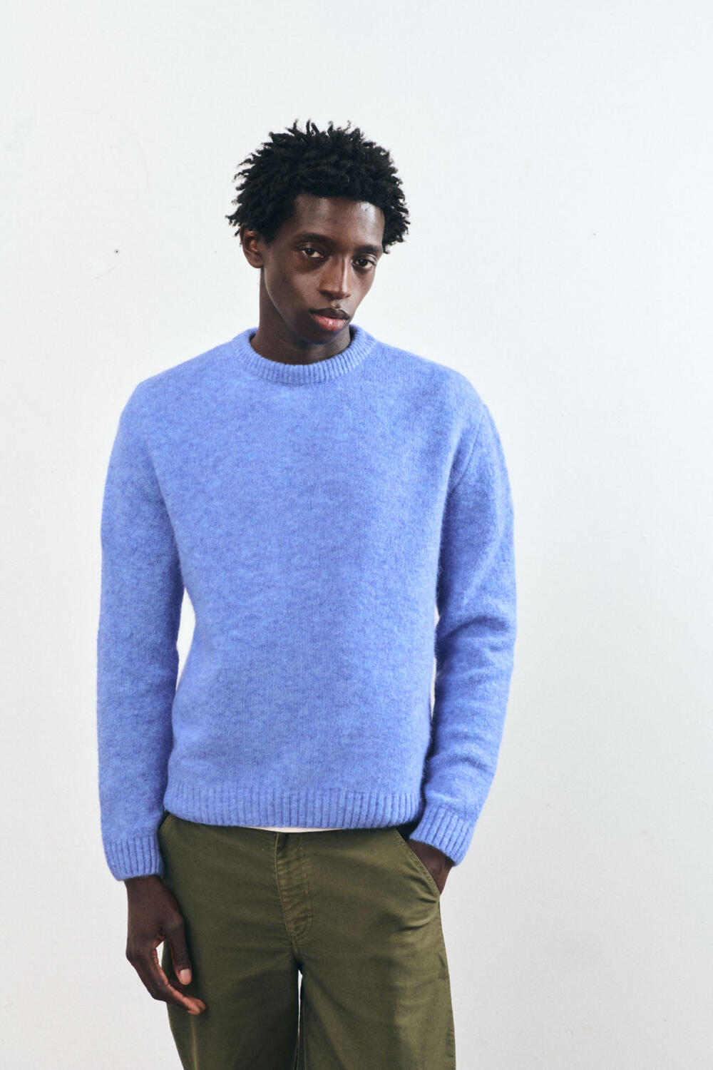 SABERO-ALPAGA WOOL SWEATER - XS, BLEU