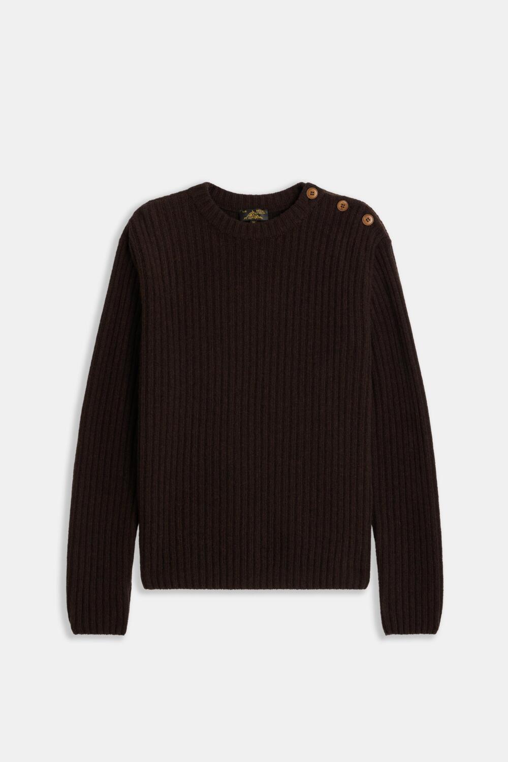 SEDINI - PULL EN LAINE MÉRINOS - XS, MARRON