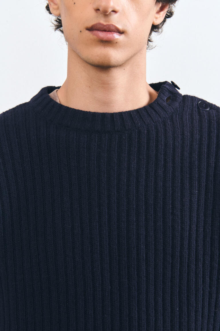 SEDINI - MERINO WOOL SWEATER - NAVY, seconde vue