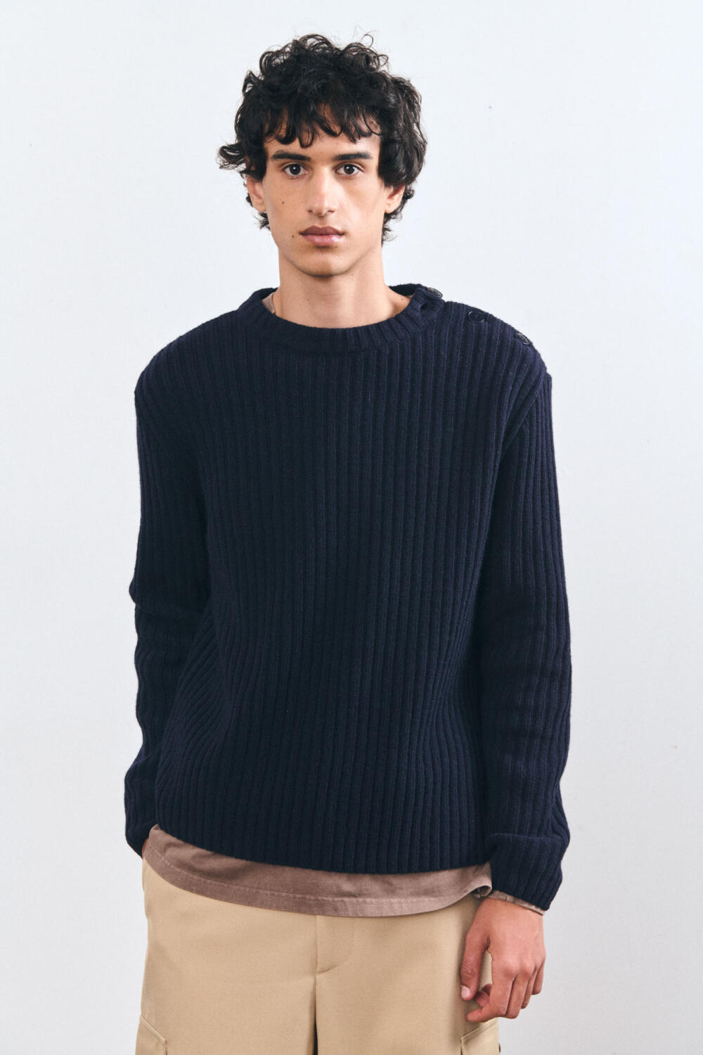 SEDINI - PULL EN LAINE MÉRINOS - XS, MARINE