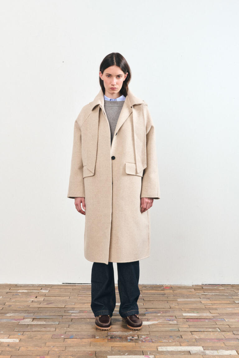MONIKA - MANTEAU LONG À CAPUCHE - ECRU, seconde vue