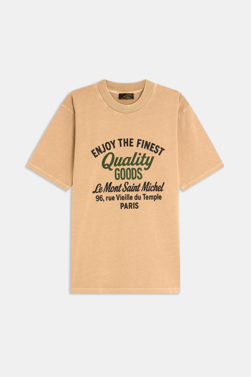 TISSAN - PRINTED T-SHIRT - XS, BEIGE
