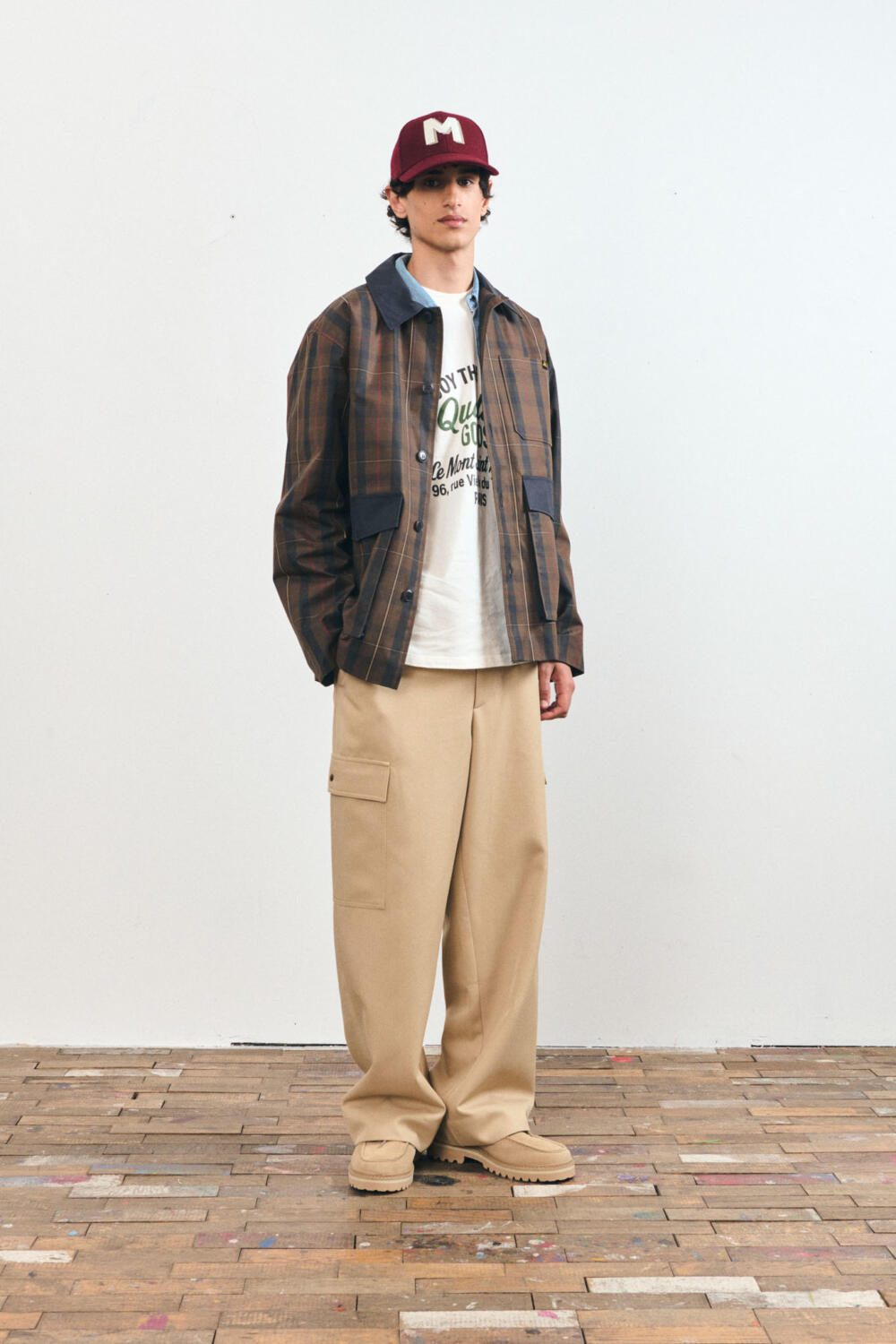 VERNEUL - CHECKED JACKET - XS, BROWN