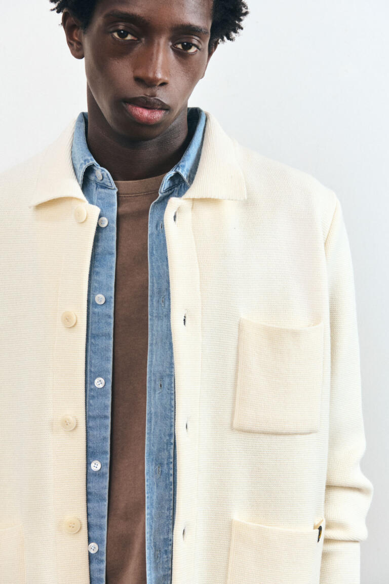 GUINO - CARDIGAN DE TRAVAIL - CHALK, seconde vue