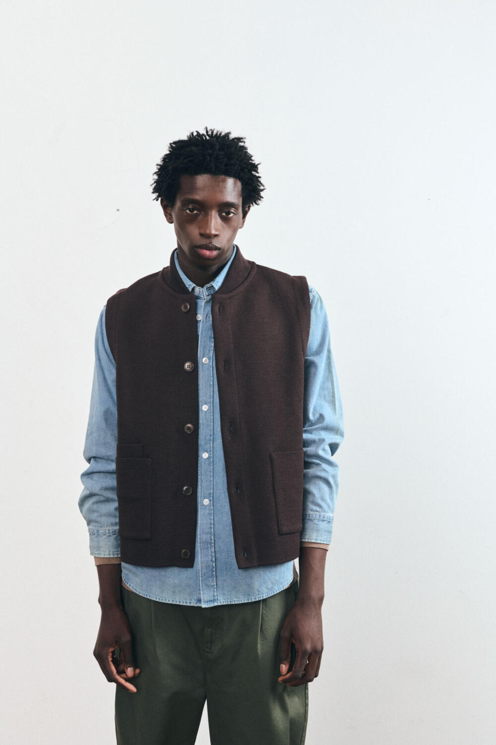GARY - SLEEVELESS CARDIGAN - XS, mocha