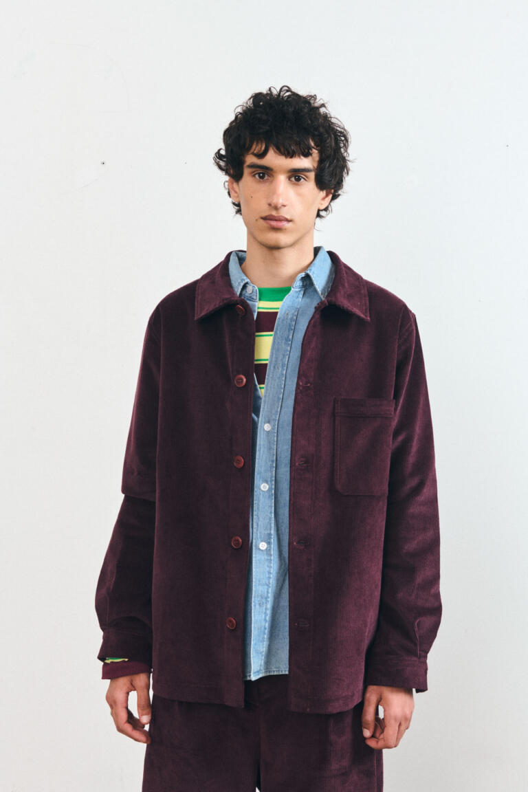 CADOUR - CORDUROY SHIRT - BURGUNDY