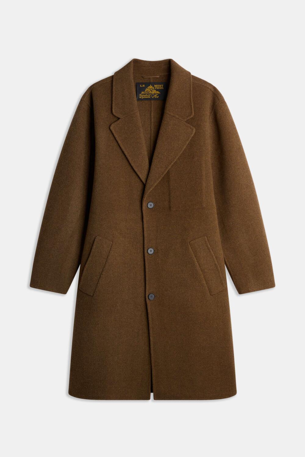 MANSO - WOOL COAT - XL, BROWN
