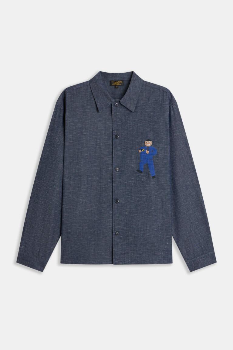 CAXIM - EMBROIDERED OVERSHIRT - DENIM
