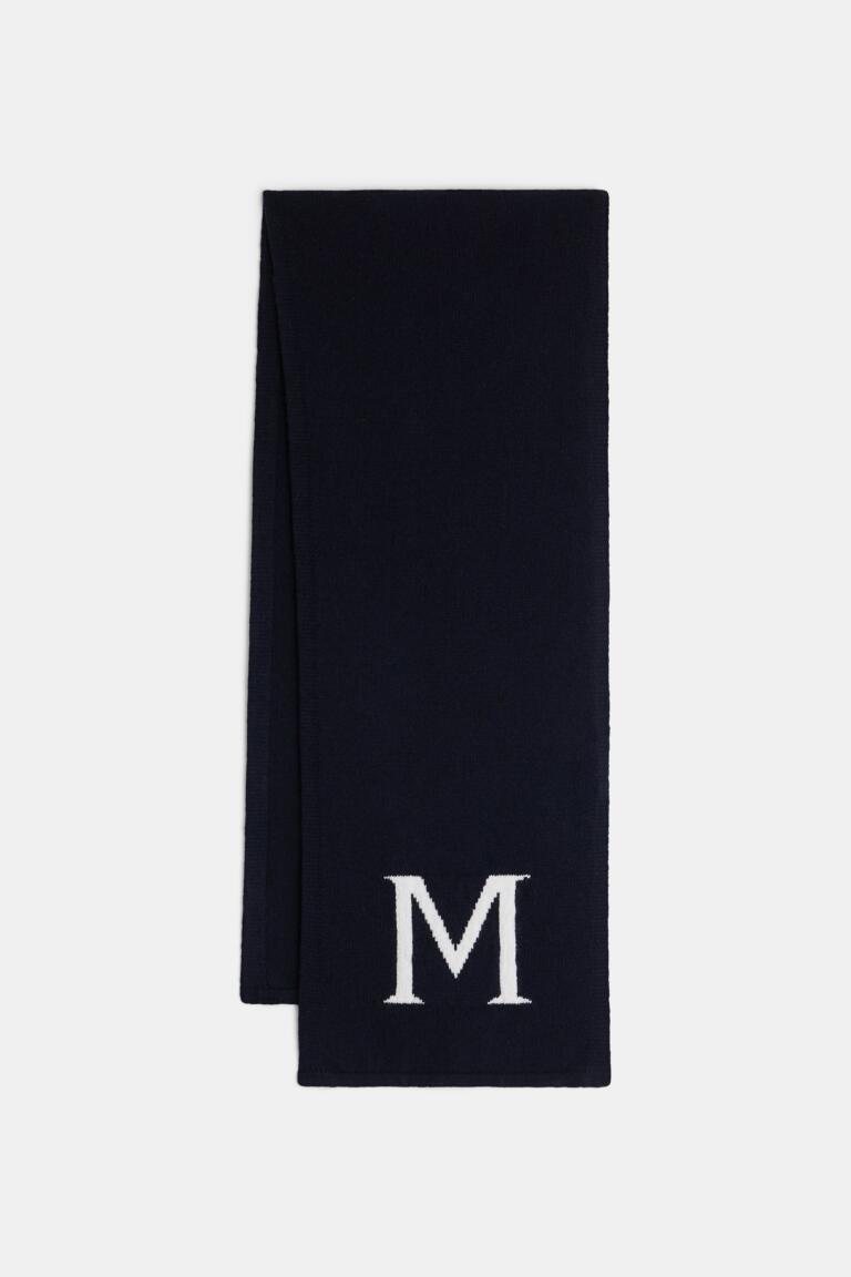 AMIEL-CASHMERE MERINOS SCARF - MARINE