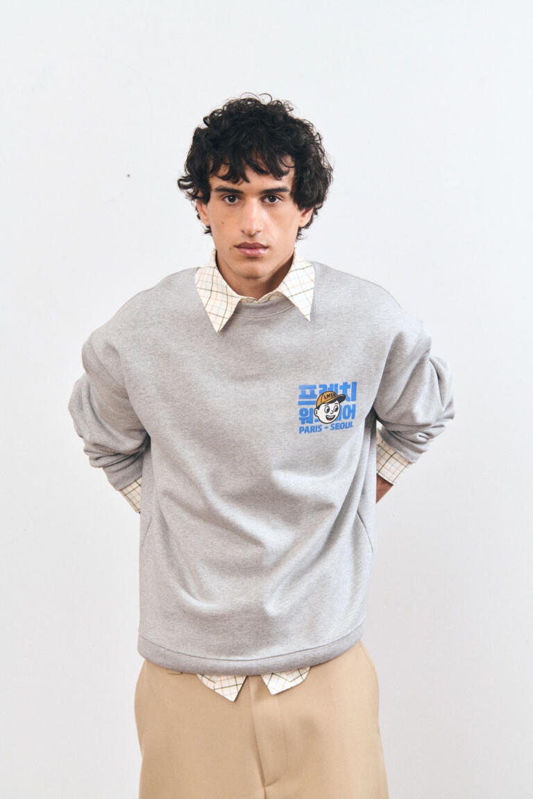 THAMAR - PRINTED SWEATSHIRT - GREY, seconde vue